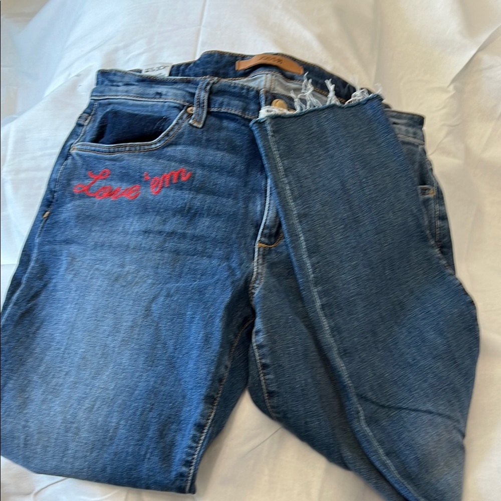 Joe's Jeans Blue Denim with Red Embroidery